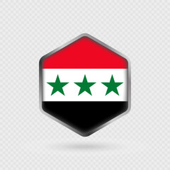 Syria Flag Icon in Hexagon Shape.
