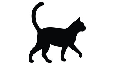 Cat silhouette vector isolated on a white background, black cat, vector icon