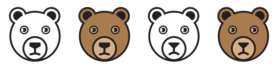 Animal bear icon. Cute bear head icon, vector illustration