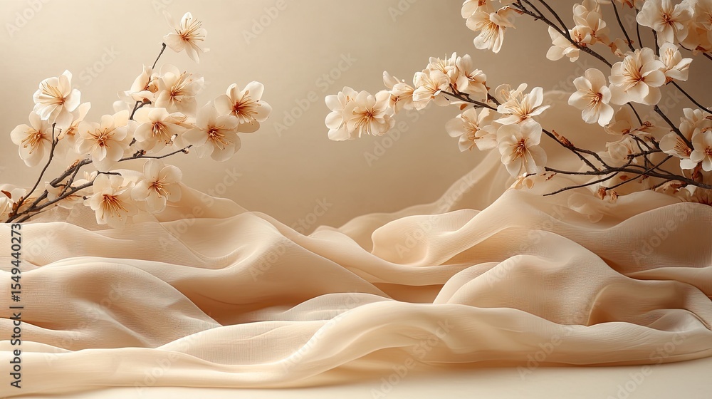 Poster light brown paper background with delicate fibers and soft shadows, creating a warm minimal aestheti