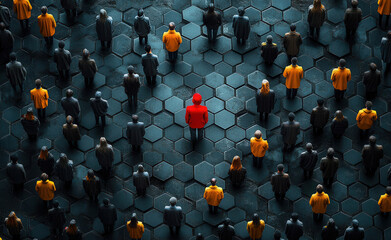 A single individual stands out from a crowd