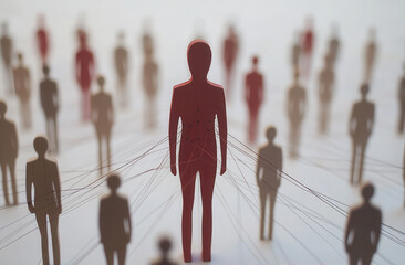 A single person connected to a group