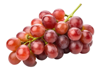 A bunch of fresh red grapes isolated on transparent background
