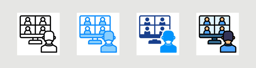 Online Conference Icon Collection Set Multiple Style