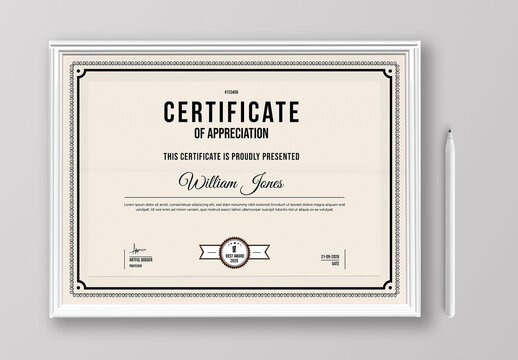Elegant Certificate Design Template Layout