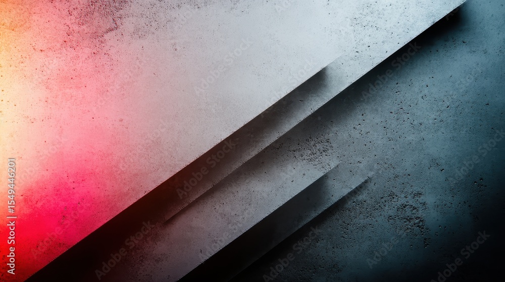 Poster an abstract image showcasing a sleek grey and red gradient background, featuring sharp angles and sm