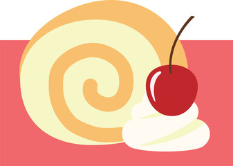 ロールケーキのイラスト