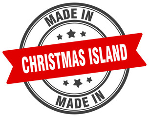 Made in Christmas Island round sign. Made in Christmas Island stamp.