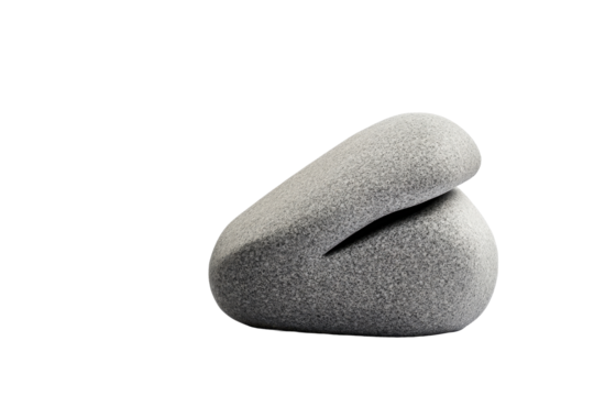 Serene Minimalistic Stone Sculpture in Elegant Space cut elements themed on transparent background. cut flower elements, garden themed designs. Top view high quality PNG." design elements,