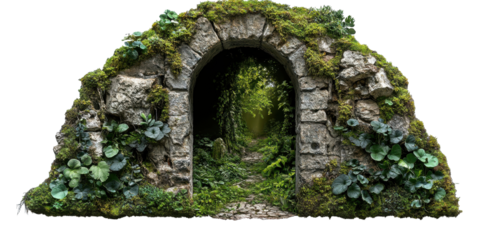 Secret Garden Discovery through a Keyhole View of Enchantment cut elements on transparent background. cut flower elements, garden themed designs. Top view high quality PNG." design elements, top view
