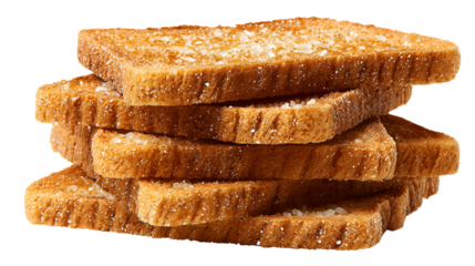 Sugar coated crispy toast slices stack