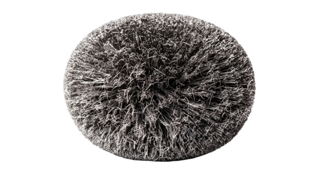 Closeup of a round brush head bristles texture