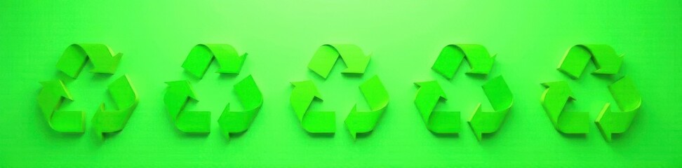 Obraz premium Spinning green recycling arrows, seamless animation, pattern, white