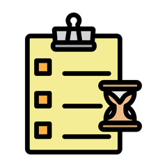 Time Barred Task Vector Filled Icon Design