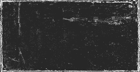 Texture of old surface on black background with white scratches. Worn, torn, weathered effect. Distressed black texture.Vector illustration, EPS 10.