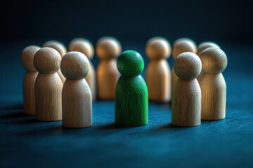 A single unique figure amongst a group (1)