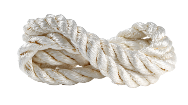 White rope in figure eight knot nautical theme
