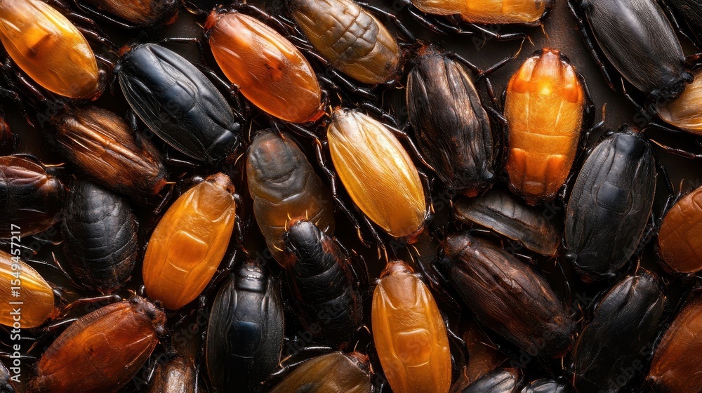 Aufkleber a stunning array of various beetles showcased, highlighting their unique textures and colors against