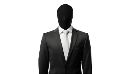 Anonymous Businessman in Suit Against  Isolated on transparent Background 