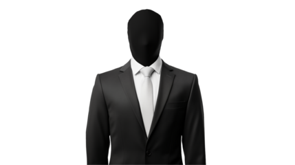 Anonymous Businessman in Suit Against  Isolated on transparent Background 