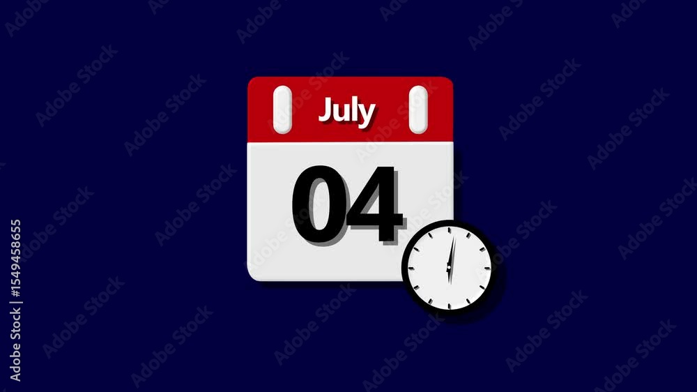 Poster 04 calendar animation with july month. boost your productivity and impress clients with this sophist
