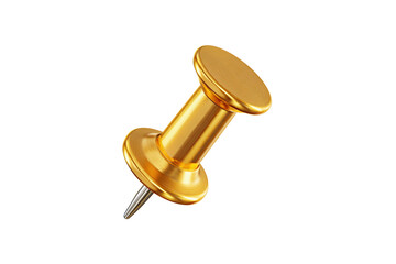 Luxurious Golden Push Pin 3D Render Office Supplies Elegant Stationery Gold Thumbtack Premium