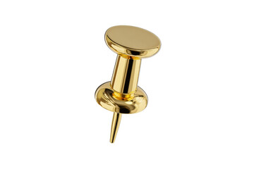Elegant Gold Push Pin Office Supply Stationary Item Luxury Gold Thumbtack 3D Render Close up