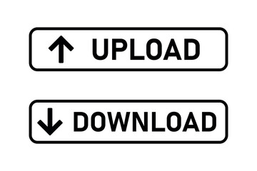 upload download button line border vector design art