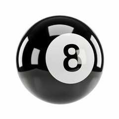 Black and White Magic 8 Ball with Reflection Effects for Game and Fortune Telling