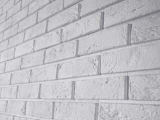 Minimal white brick wall surface close-up