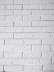 Minimal white brick wall surface close-up