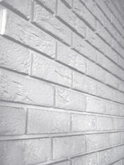 Minimal white brick wall surface close-up