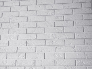 Minimal white brick wall surface close-up