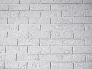 Minimal white brick wall surface close-up