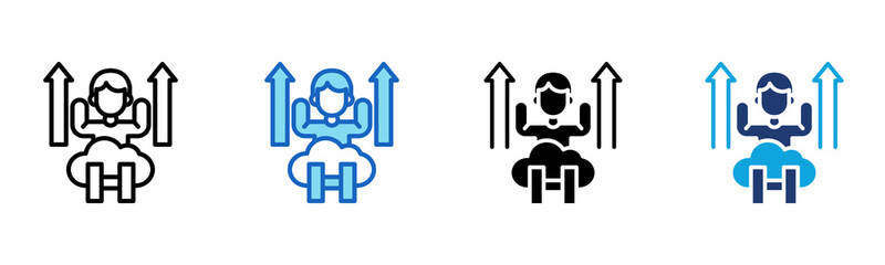 Fototapeta premium Upskilling icon Multi Style Vector Illustration
