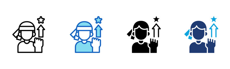 Strong Determination icon Multi Style Vector Illustration