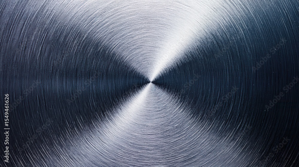 Poster abstract close-up view of polished metallic surface with radial pattern and subtle sheen reflecting 