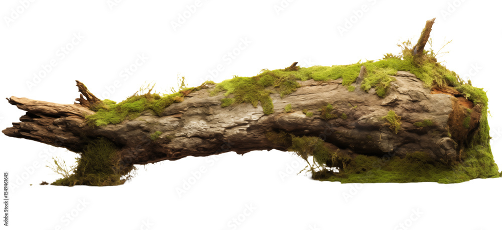 Poster moss-covered log: nature element for design projects transparent background png