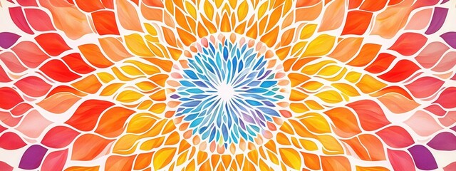 Colorful Abstract Art with Warm Tones and Radiant Patterns for Creative Backgrounds and Decorative Use in Various Design Projects