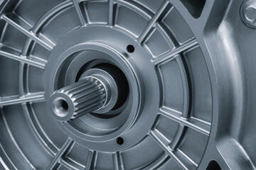 shaft with gear of automatic transmission of car, car service concept background