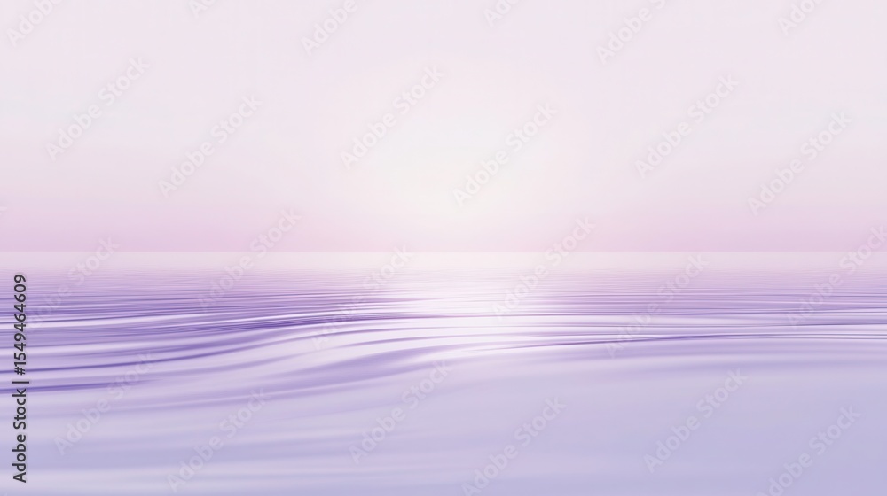 Poster serene sunset over smooth lavender waves creating a calm and dreamlike atmosphere in a tranquil seas