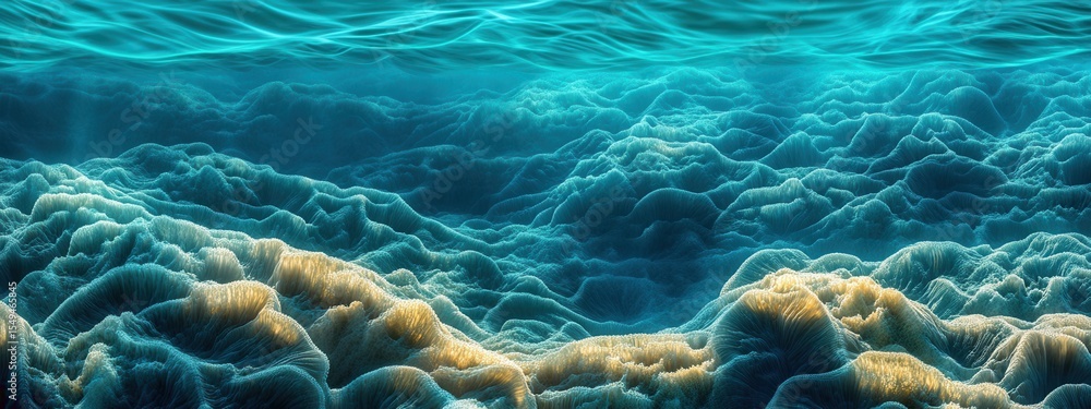 Aufkleber stunning underwater landscape with ethereal light and intricate patterns representing depth and sere