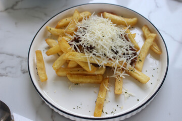 fried potato with cheese