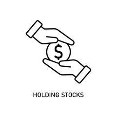 Icon a holding stocks, isolated against a clean background.