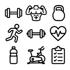 fitness and health icon sheet