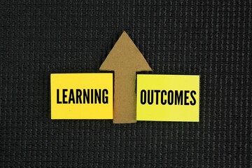 Arrow with the word learning outcomes. statements that clearly define what a learner should know,...