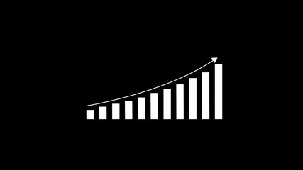 Business growth concept in graph chart showing marketing sales profit increasing to future target. business graph success animation arrow on black background. - Powered by Adobe
