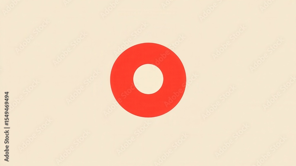 Poster abstract circular red shape on a neutral background representing minimalism and modern design for ar