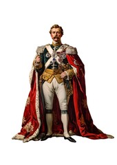 A king in victorian era clothing costume classic.