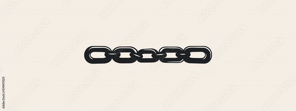 Poster black chain link design on a simple beige background, representing connection, strength, and unity, 